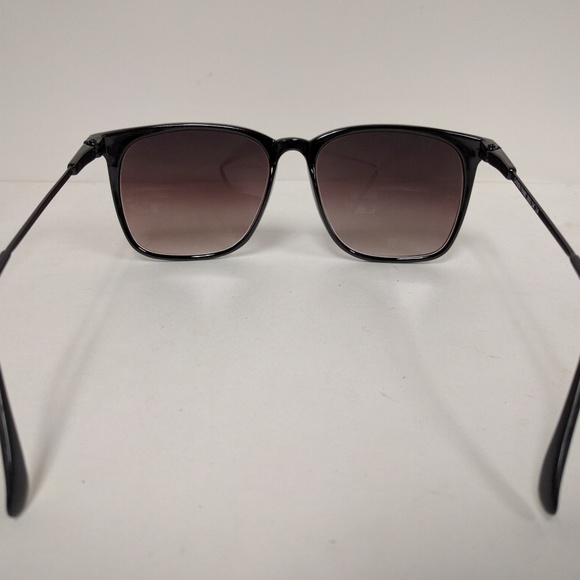 NWOT True Vintage Retro Rectangular Carbon Frame Gradient smoke lens Sunglasses - Picture 2 of 3